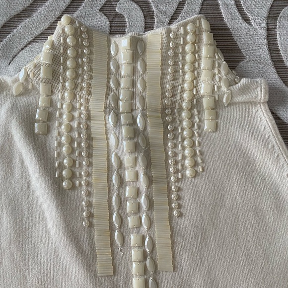 Marciano Beige/Off-White Embellished Sweater Top - Size XS - Picture 5 of 6
